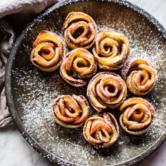 Mini Pecan Butter Apple Rose Tarts