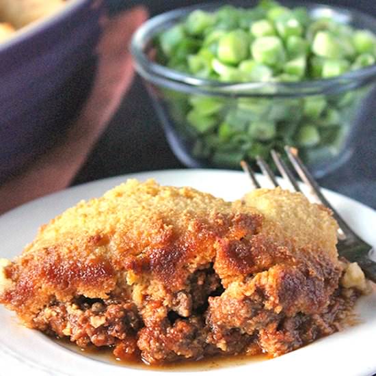 Paleo Chili Cornbread Pie