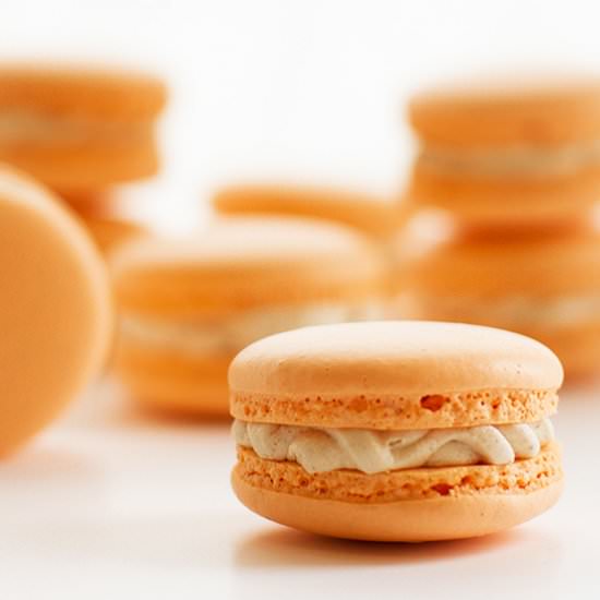 Pumpkin spice macarons