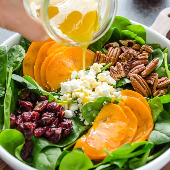 Persimmon and Spinach Salad