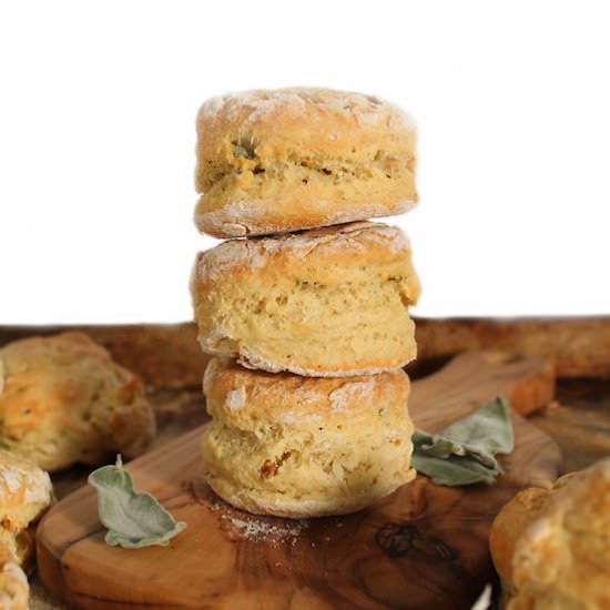 Vegan Sage & Garlic Cream Biscuits
