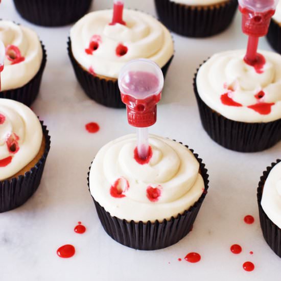 Vampire Bite Cupcakes