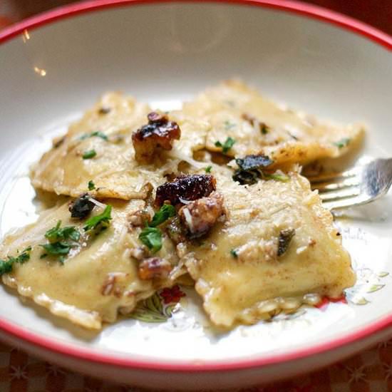 Smoked Cheese Ravioli w/ Brown Butter