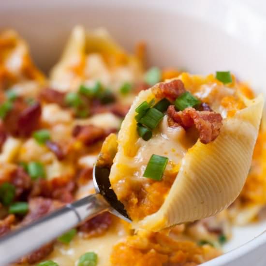Bacon Pumpkin Stuffed Shells