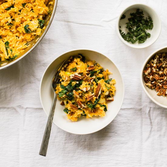 Quick Pumpkin and Kale Risotto