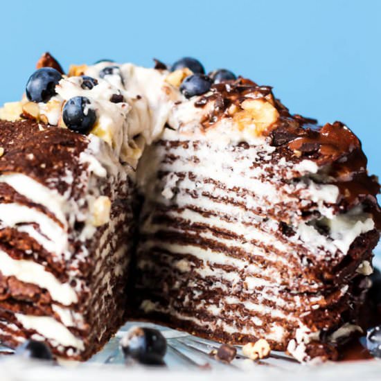 V+GF Chocolate Crepe Cake