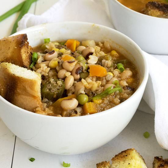 Black Eyed Pea and Wild Rice Soup