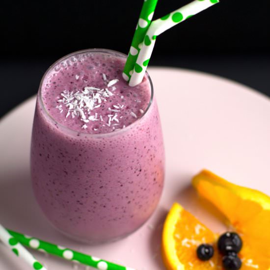 blueberry,orange & coconut smoothie