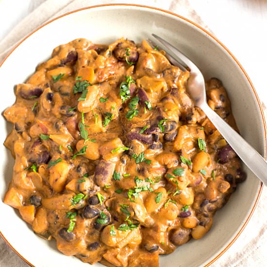 Creamy three bean stew