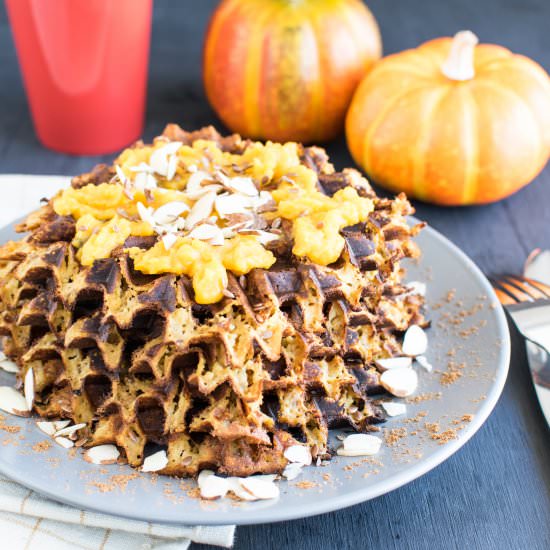 Paleo Pumpkin Almond Waffles