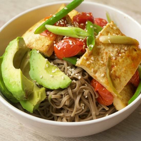 Braised Tofu Buckwheat Noodle Bowl