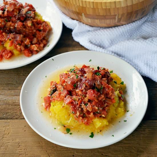 Bacon Tomato Onion Spaghetti Squash
