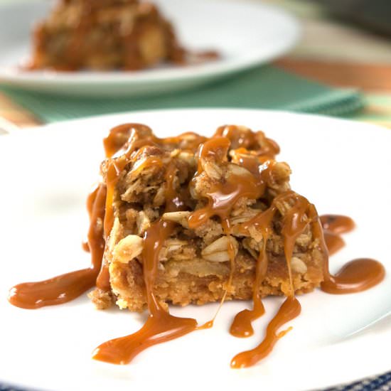 Salted Caramel Apple Crumble Bars