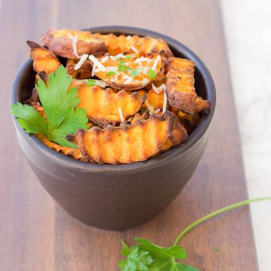 Baked Parmesan Sweet Potato Fries
