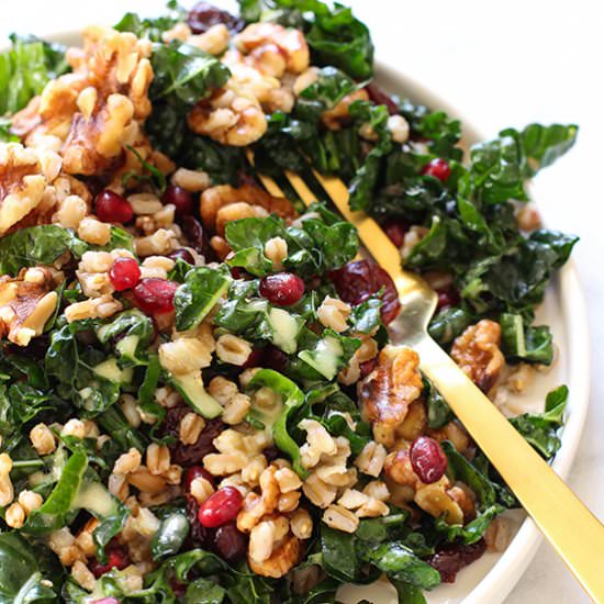 Fall Kale & Farro Salad