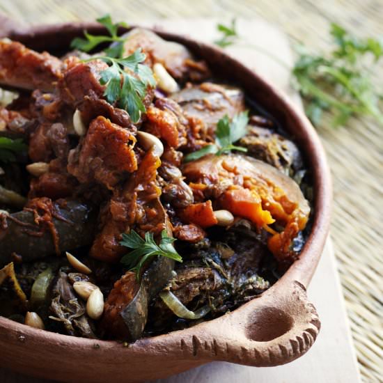 Moroccan Pumpkin + Beef Tagine