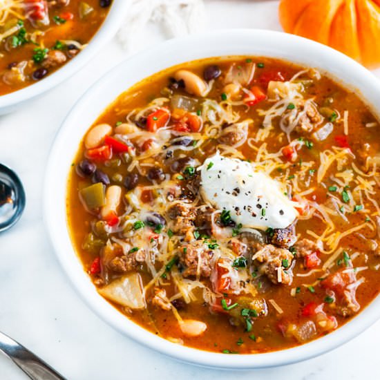 Slow Cooker Pumpkin Sausage Chili