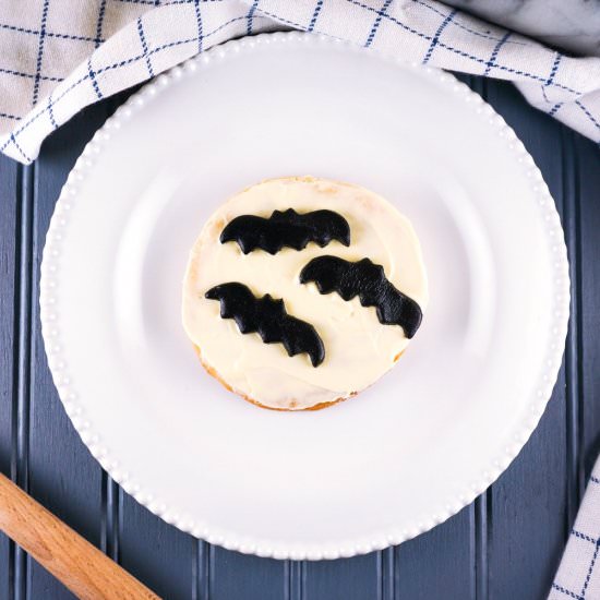 halloween bat and moon cookie