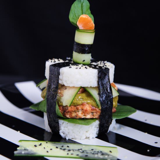 Salmon Sushi Burger