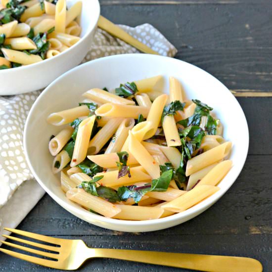 Pasta with Garlicky Chard