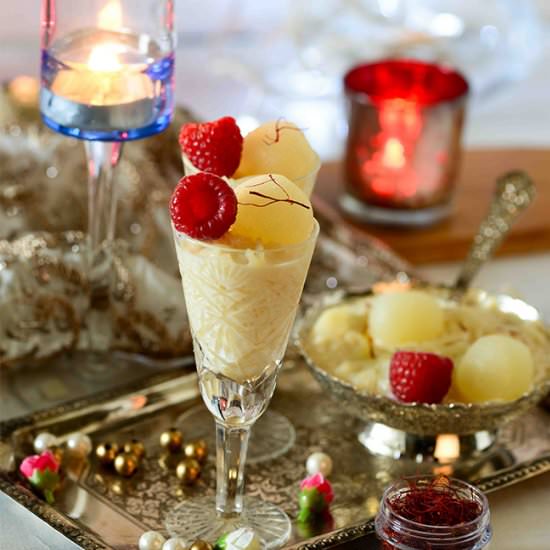 Raspberry and Rasgulla Kheer Cups