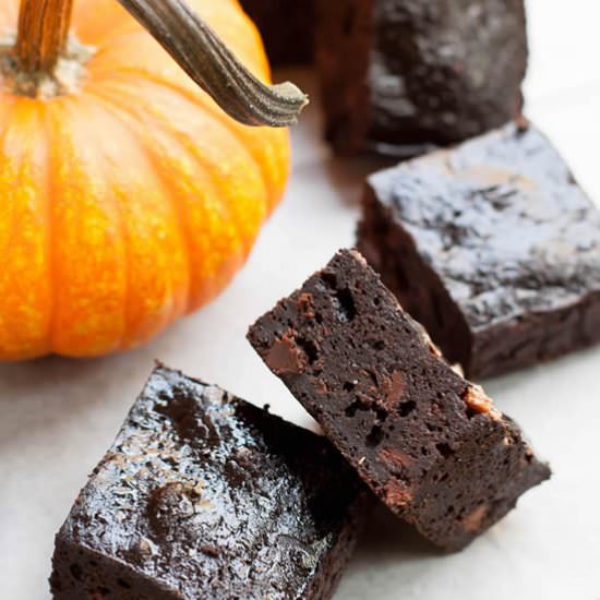 One Bowl Fudgy Pumpkin Brownies
