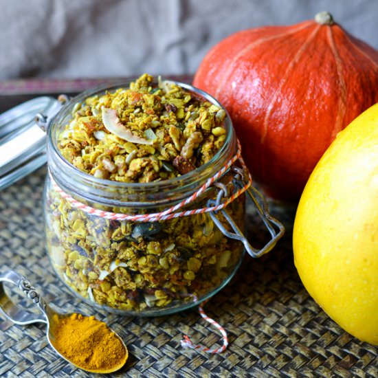 Squash Turmeric Granola