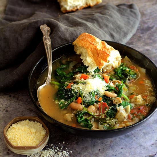 White Bean, Artichoke & Greens Soup