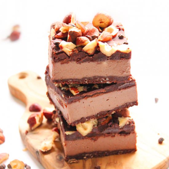Chocolate Hazelnut Cheesecake Bars
