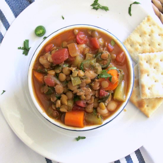 Spicy Tomato Lentil Detox Soup
