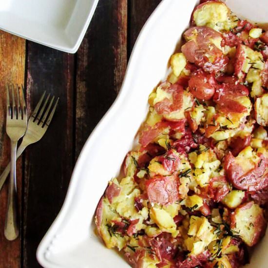 Smashed Potatoes with Lemon Butter
