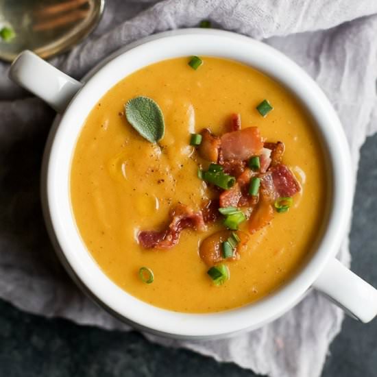 Bacon Roasted Butternut Squash Soup