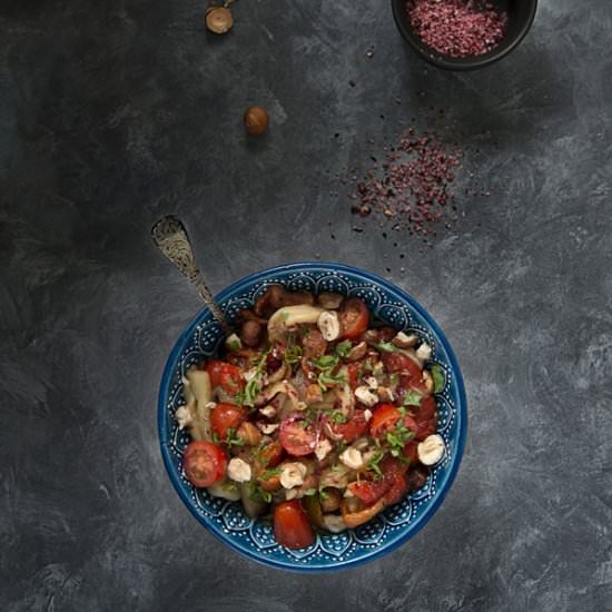 Smoked aubergine salad