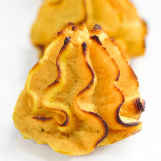 Pumpkin & ricotta cheese “duchesse”