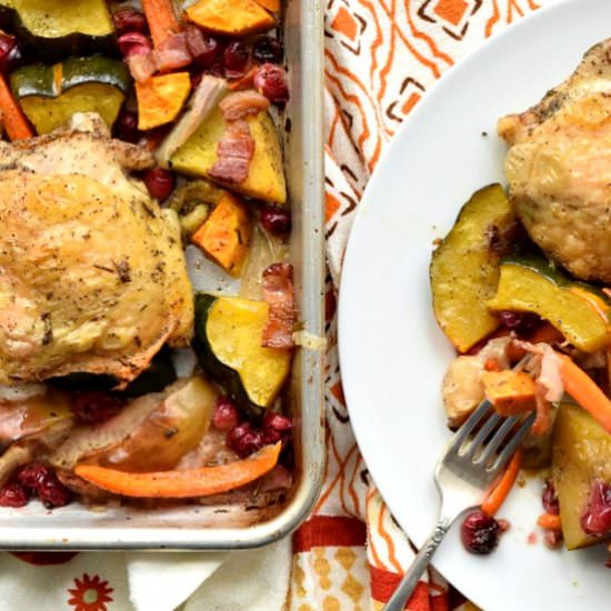 One Pan Fall Harvest Chicken Dinner