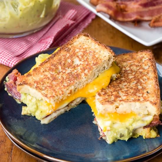 Grilled Cheese Bacon Guac Sandwich