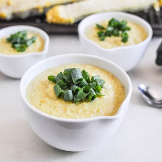 Spicy Roasted Corn and Poblano Soup
