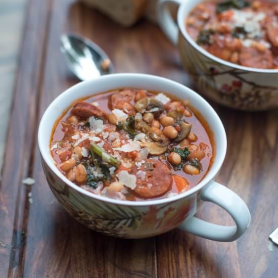 Sausage, White Bean and Kale Stew