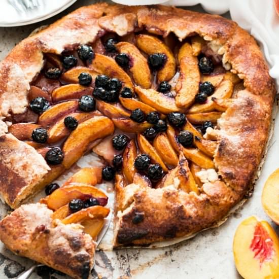 Blueberry and Peach Galette