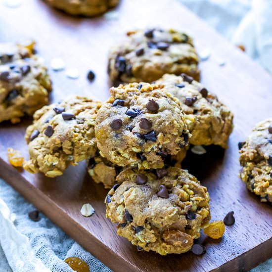 Pumpkin Chocolate  Oatmeal Cookies