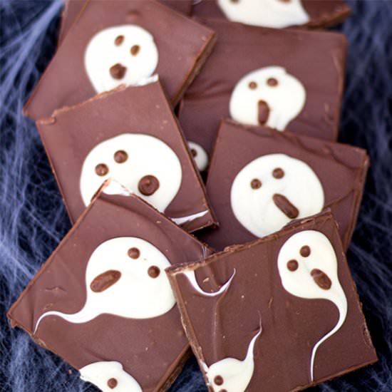 Easy Milk Chocolate Ghost Bark
