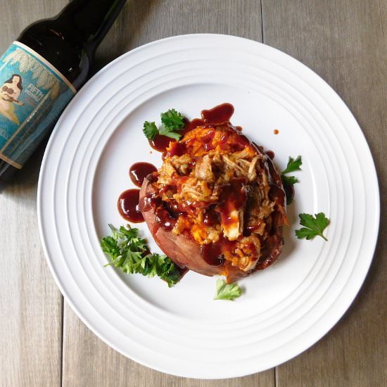 Pulled Pork Stuffed Sweet Potato