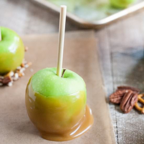 Bourbon and Honey Caramel Apples