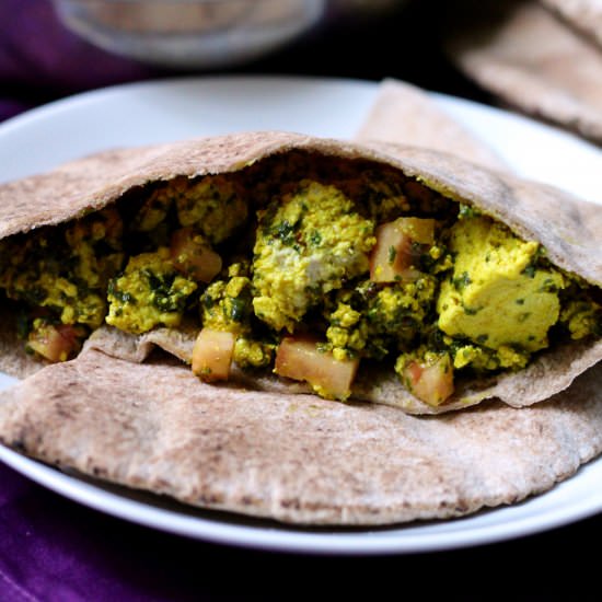 Scrambled Tofu Pita Pockets