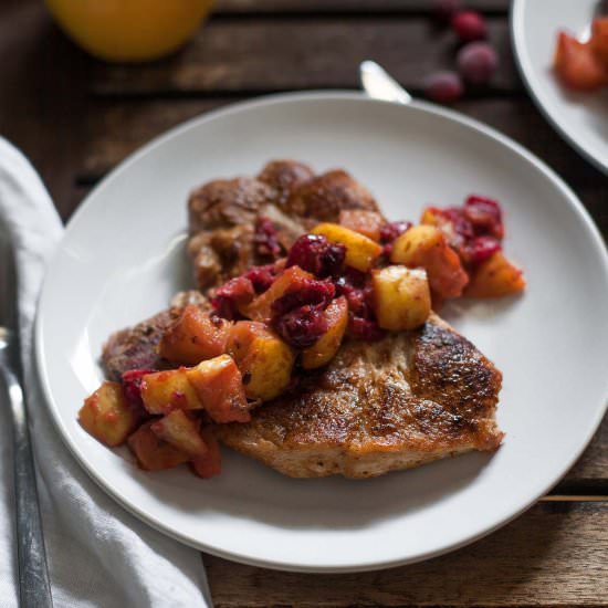 Pork Chops with Cran-Apple Compote