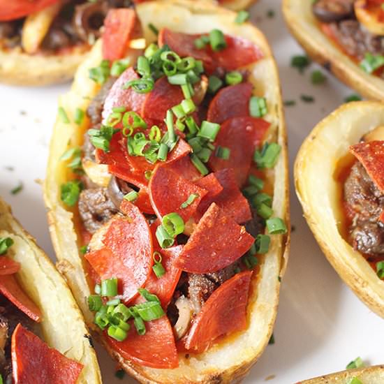 Paleo Pizza Potato Skins