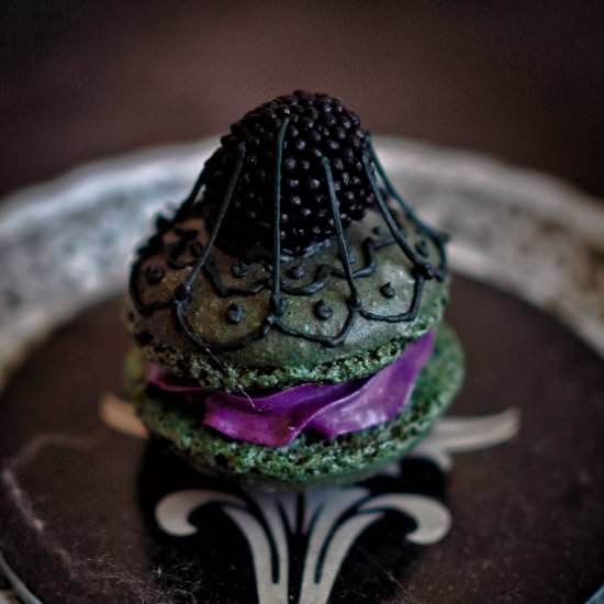 Black Widow Mantilla Veil Macarons