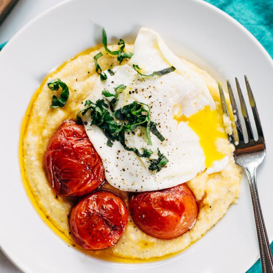 Cheesy Polenta and Roasted Tomatoes