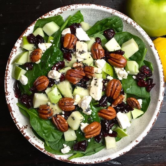 Spinach, Apple, and Cranberry Salad
