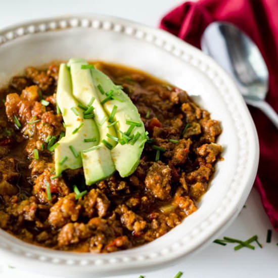 Slow Cooker Pumpkin Turkey Chili